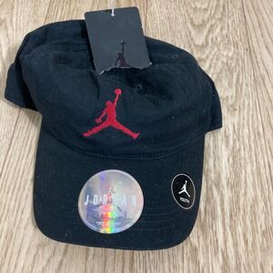 Jordan Jumpman Baseball Cap Youth One Size Black Red 0570-023 NEW